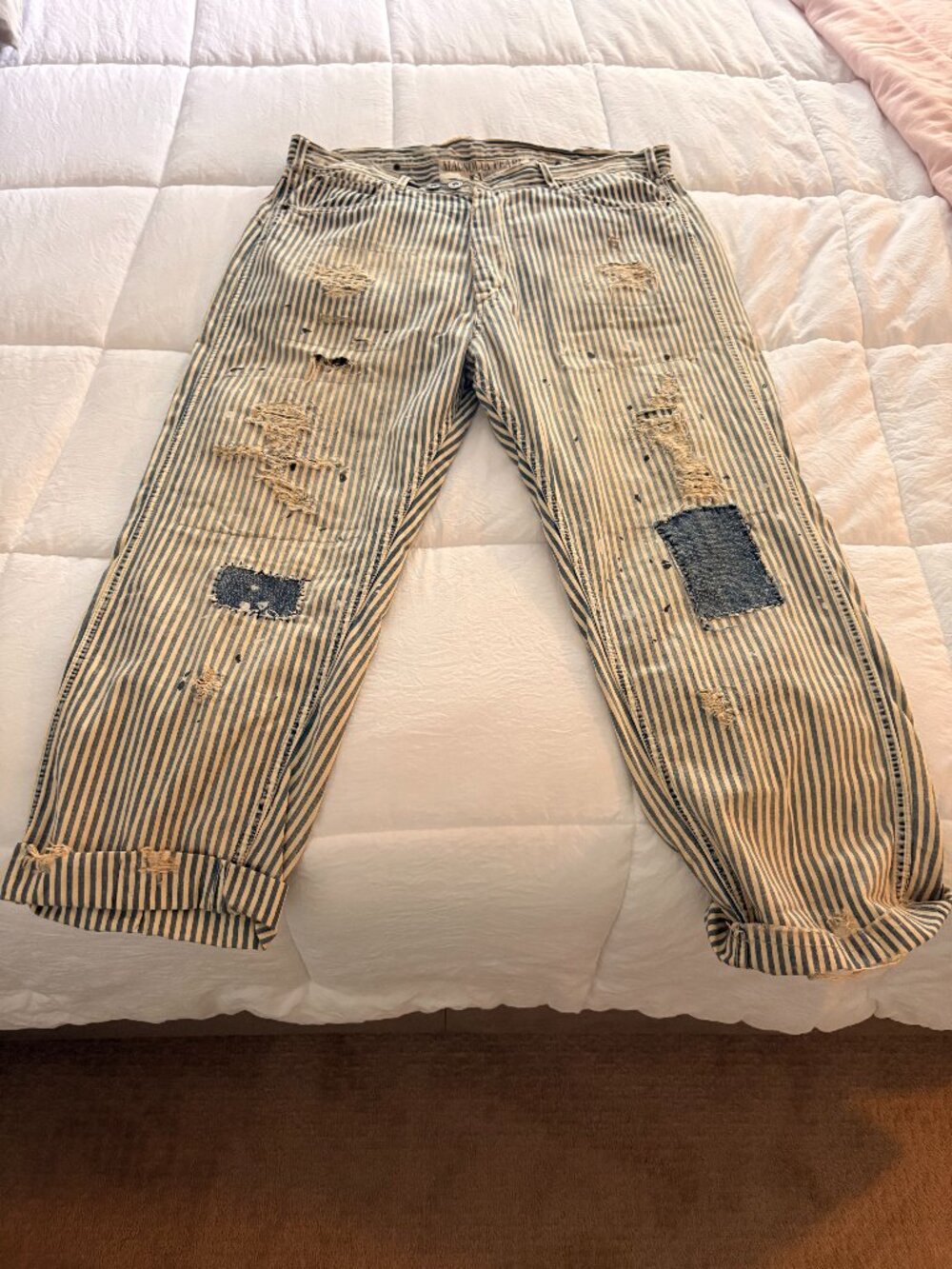 Magnolia Pearl Railroad Striped Miner Denims Union Pacific #151 - EC